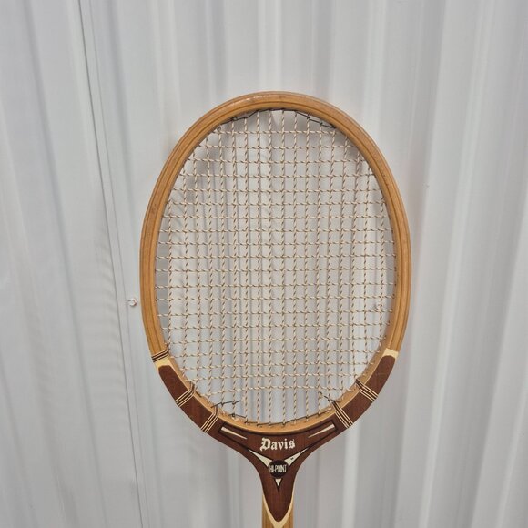 Vintage Davis Hi-Point Wood Tennis Racquet USA Made - Picture 5 of 12